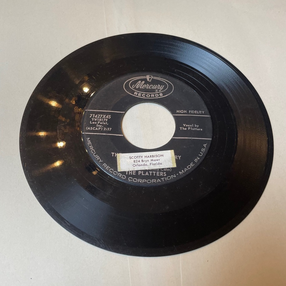 The Platters 45 RPM Vinyl Record Single Enchanted Les Filles Mercury Records‎